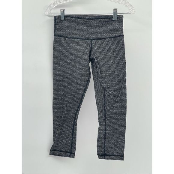 Lululemon Legging‎ Cropped Women Size 6 Gray Black - Picture 1 of 12